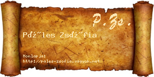 Páles Zsófia névjegykártya