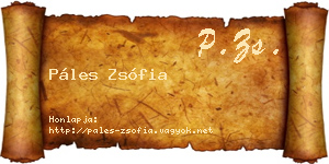 Páles Zsófia névjegykártya